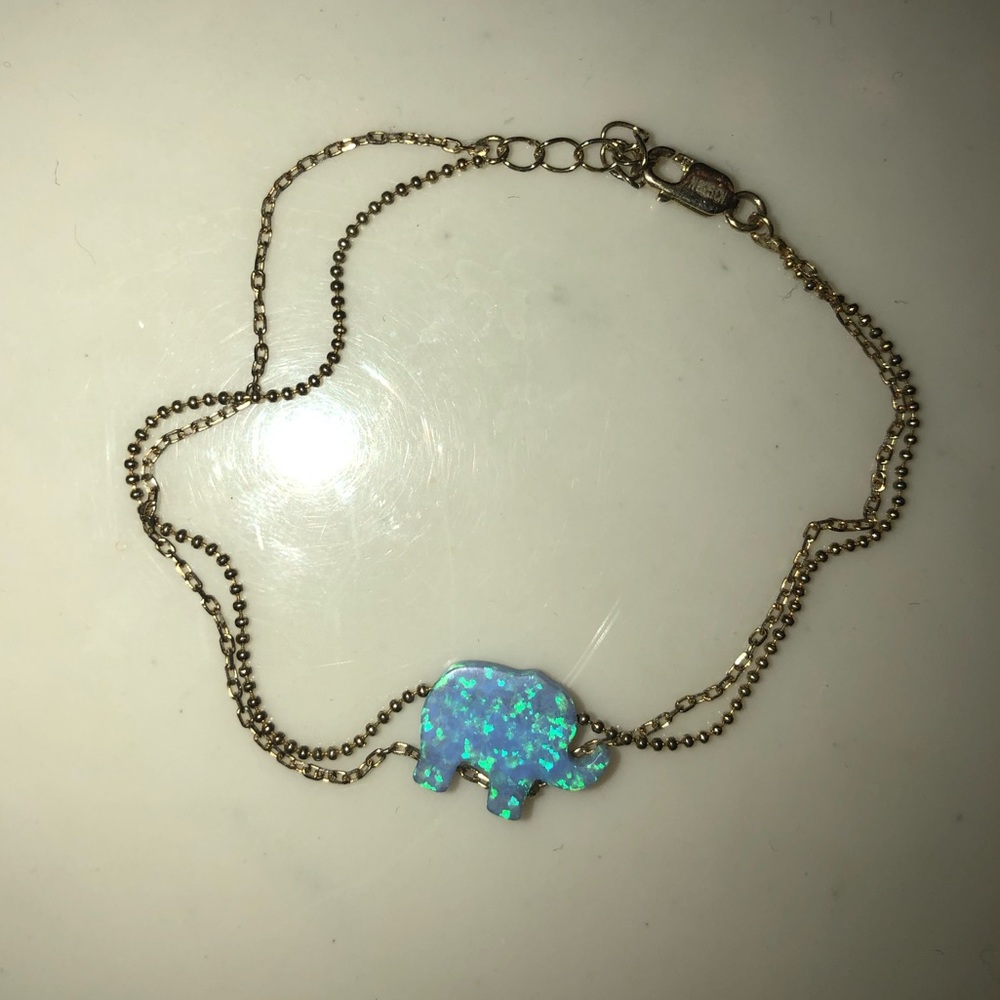 Blue Opal Elephant Bracelet